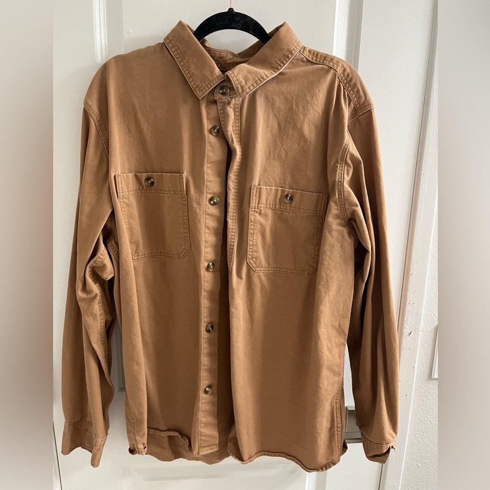 Old navy thick tan button up. XL